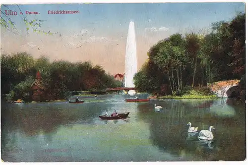 Ansichtskarte Ulm a. d. Donau Friedrichsausee 1916