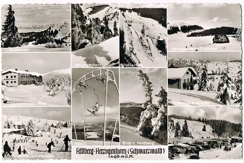 Ansichtskarte Feldberg (Schwarzwald) Feldberg, Skilift, Skifahrer 1959