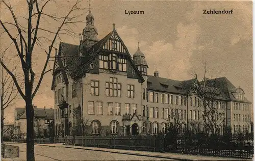 Ansichtskarte Zehlendorf-Berlin Lyzeum, Straße 1923