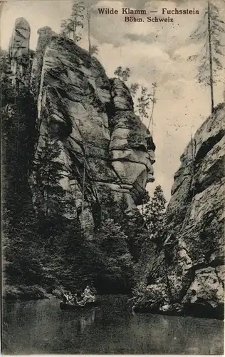 Postcard Jonsdorf (CZ) Janov Wilde Klamm, Fuchsstein 1925  gel. Mischfrankatur