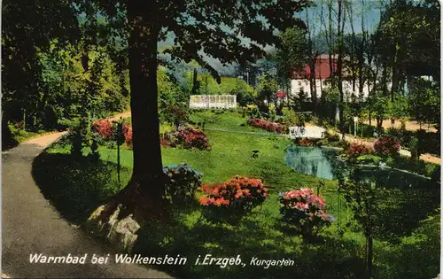 Ansichtskarte Wolkenstein Partie im Kurgarten 1925