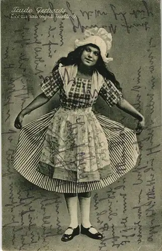 Ansichtskarte  Schausteller Trude Gerhards Verwandlungskünstlerin 1923