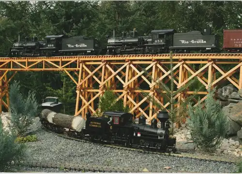Modelleisenbahn: Wild-West und Tresdle-Brücke in Reichenbach 1987
