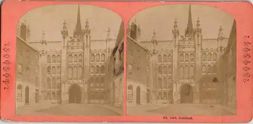 London Stereobild CDV Kabinettfoto Guildhall 1880 3D/Stereoskopie