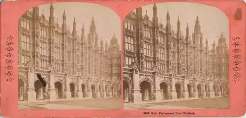 London New Parliament. New Cloisters CDV Kabinettfoto 1880 3D/Stereoskopie