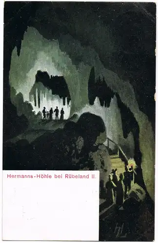 Ansichtskarte Rübeland Künstlerkarte Hermannshöhle 1906