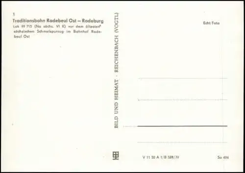 Traditionsbahn Radebeul Ost-Radeburg Schmalspurzug Bahnhof Radebeul-Ost 1979