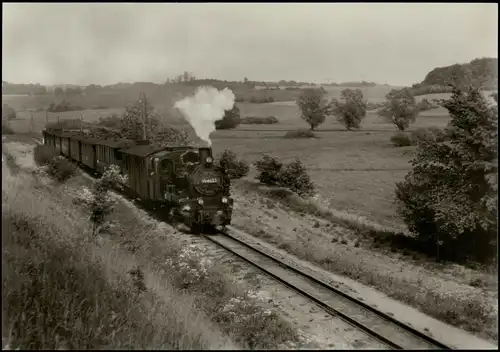 Schmalspurbahn Putbus-Göhren Personenzug zwischen Serams und Seelvitz 1984