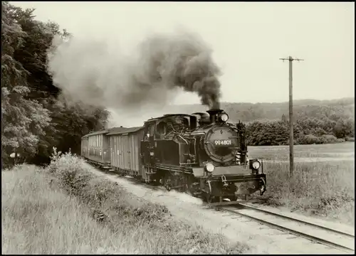 Schmalspurbahn Putbus-Göhren a.d. Steigung vor Garftitz 1977