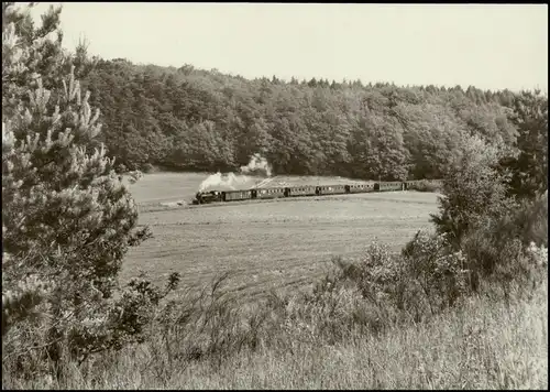 DDR Schmalspurbahn Putbus-Göhren bei Seelvitz nach der Kreuzung 1977