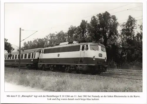 Zug „Rheinpfeil" 1963 bei Namedy an der linken Rheinstrecke 1980