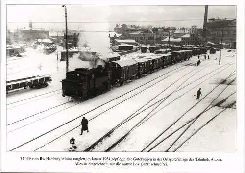 Bw Hamburg-Altona Ranigerbetrieb anno 1954 Güterzug Dampflokomotive 1980