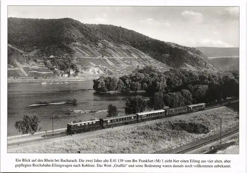 E 41 139 vom Bw Frankfurt (M) Eilzug bei Bacharach am Rhein 1980