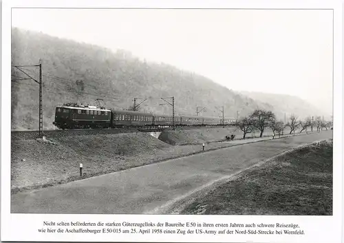 Ansichtskarte  Verkehr Eisenbahn/Zug/Lokomotive Güterzug bei Wernfeld 1980