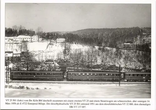 Ansichtskarte  Eisenbahn Zug anno 1958 bei Ennepetal-Milspe 1980