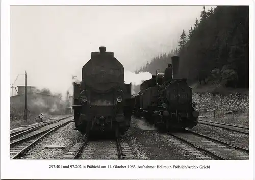 Ansichtskarte  Eisenbahn/Zug/Lokomotive Dampfloks in Präbichl anno 1963 1980