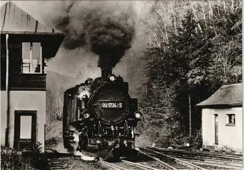 Kipsdorf-Altenberg (Erzgebirge) Schmalspurbahn Bahnhof 1985/1984