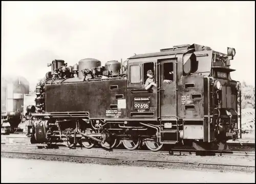 Eisenbahn Dampflokomotive DDR Sammelkarte Schmalspur Baureihe 99 1970