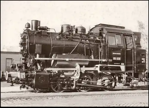 Eisenbahn Dampflokomotive DDR Sammelkarte Einheitslok BR 89 1970