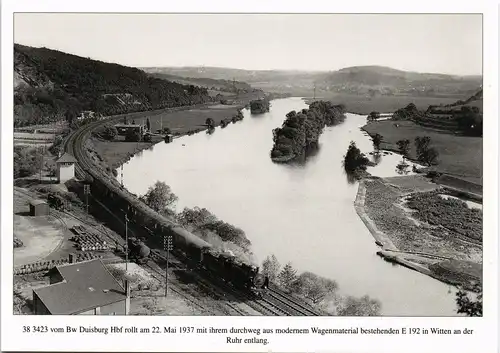 Eisenbahn Zug Lokomotive anno 1937 Dampflok bei Witten a.d. Ruhr 1980