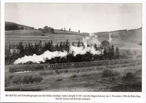 Ansichtskarte  Eisenbahn Zug Lokomotive Schnellzug bei Benolpe anno 1956 1980