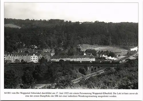 Verkehr Eisenbahn Lokomotive anno 1957 Personenzug bei Elberfeld 1980