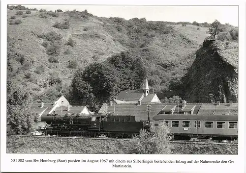 Eisenbahn Lokomotive anno 1967 Personenzug Eilzug bei Martinstein 1980