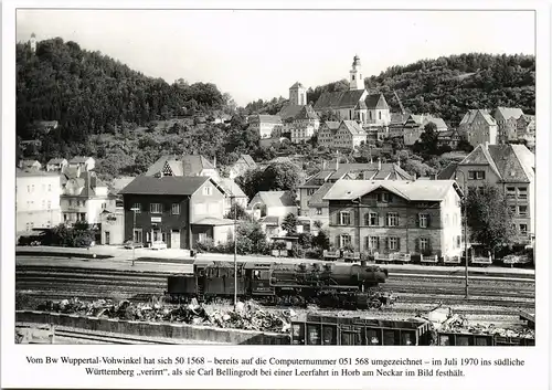 Eisenbahn Lokomotive anno 1970 Dampflok bei Horb am Neckar 1980