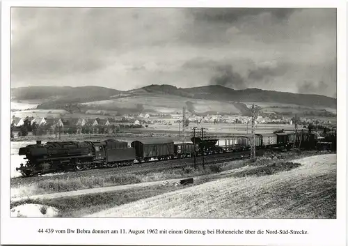 Ansichtskarte  Eisenbahn Zug Motiv anno 1962 Güterzug bei Hoheneiche 1980