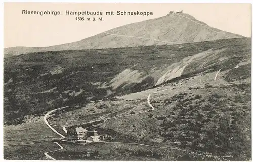 Brückenberg-Krummhübel  Karpacz Riesengebirge Hampelbaude  Schneekoppe 1920