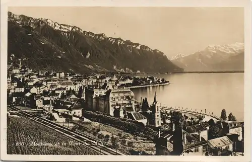 Ansichtskarte Montreux (Muchtern) Blick auf die Stadt 1928