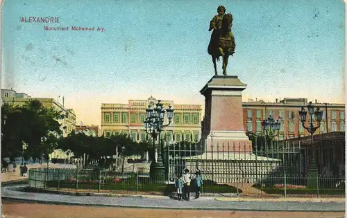 Alexandrien الإسكندرية‎,  Monument Mohamed Aly. 1921  gel. Stempel