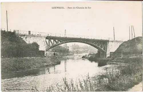 CPA Louvroil Pont du Chemin de Fer 1918