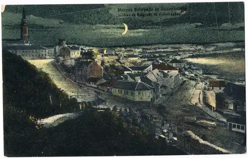 Belgrad Beograd (Београд) Stadt, Straße bei Mondschein 1915