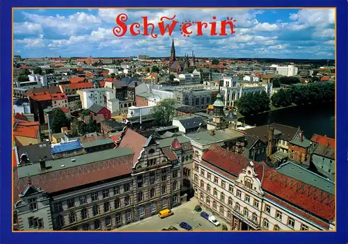 Ansichtskarte Schwerin Blick über die Stadt 1995