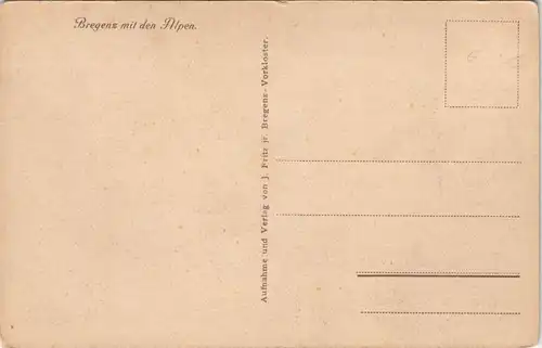 Ansichtskarte Bregenz Stadt mit Alpen 1932