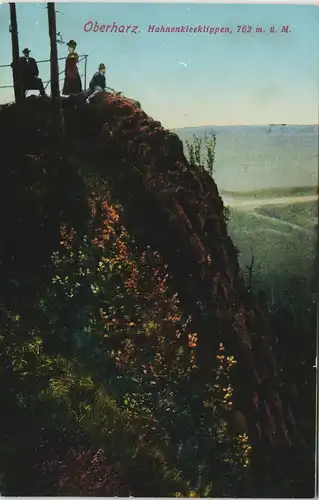 Hahnenklee-Bockswiese-Goslar Wanderer auf den Hahnenkleeklippen 1912