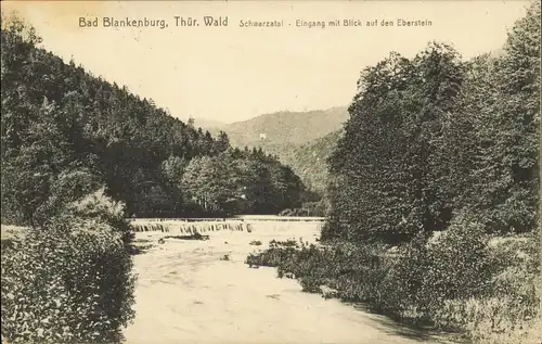 .Thüringen Thür. Wald Schwarzatal - Eingang mit Blick auf den Eberstein 1926