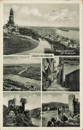 Rüdesheim (Rhein) 1936 National-Denkmal / Niederwalddenkmal 1936  Stempel