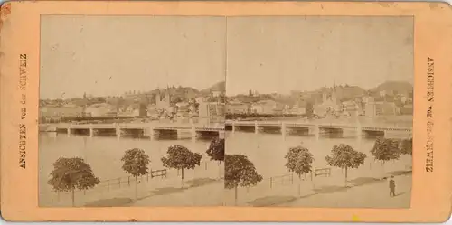 .Schweiz Schweiz Helvetia Suisse Stadt CDV Kabinettfoto 1883 3D/Stereoskopie