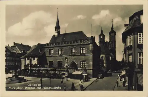 Ansichtskarte Göttingen Rathaus, Markt - Kiosk 1934