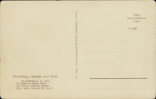 Ansichtskarte Heidelberg Heidelberger Schloss, Ostseite 1932