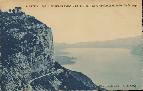 CPA Aix-les-Bains La Chambotte et le lac du Bourget 1924