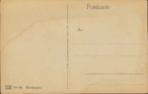 Ansichtskarte Bingen am Rhein Künstlerkarte Burg / Schloss Rheinstein 1924