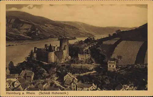 Ansichtskarte Niederheimbach Heimburg/Burg Hohneck 1924
