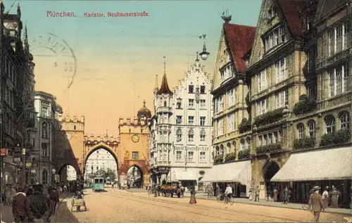 Ansichtskarte München Neuhauserstraße, Karlstor 1925