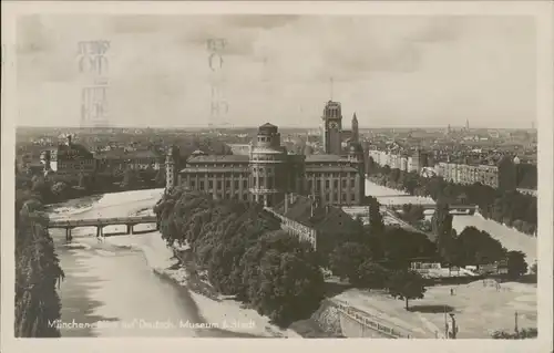 Ansichtskarte München Stadt und Deutsches Museum 1930