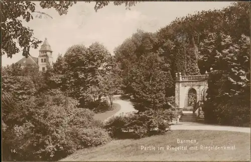 Barmen-Wuppertal Ringeltal Ringeldenkmal. 1927  gel. Sonderstempel BAREWO