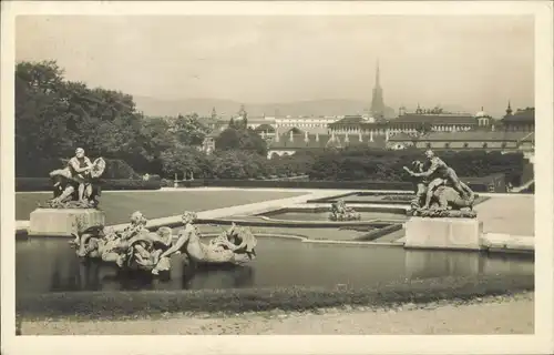 Ansichtskarte Wien Motiv aus dem Belvederegarten 1927