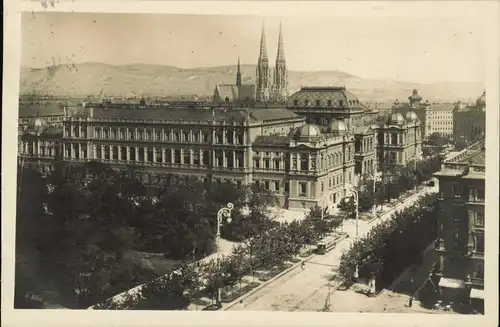 Ansichtskarte Wien Straße, Kirche - Universität 1927